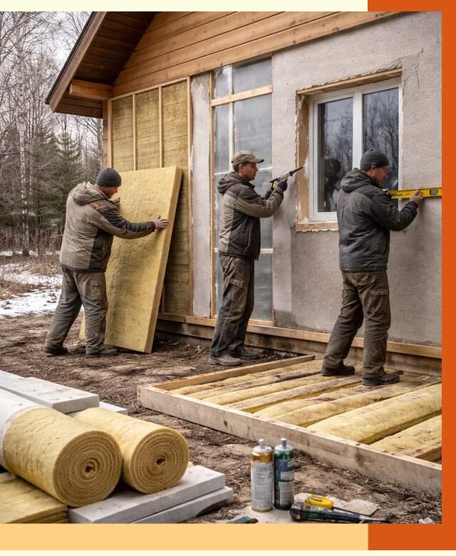 Утепление дачного дома в Дмитрове от 5092 руб/м2 — недорого | ТепломастерДмв
