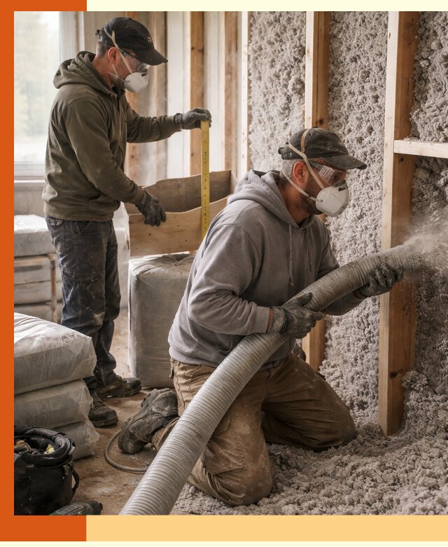 Утепление таунхауса эковатой в Дмитрове для максимально теплых стен