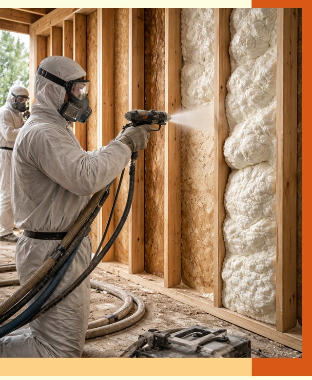 Утепление каркасного дома ППУ в Дмитрове от 3002 руб./м2 — работа под ключ | ТепломастерДмв