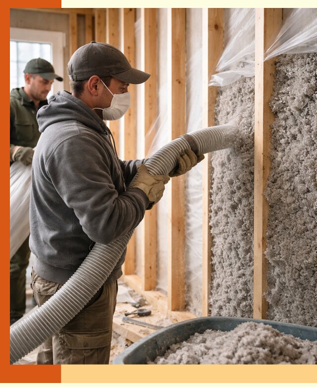 Утепление каркасного дома эковатой в Дмитрове — качественно и надолго