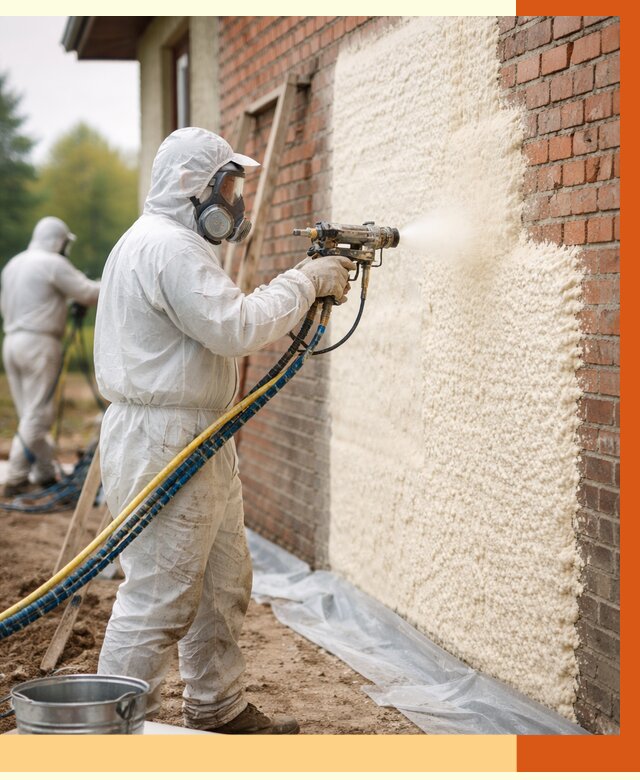 Утепление кирпичного дома ППУ в Дмитрове под ключ от 6968 руб. | ТепломастерДмв