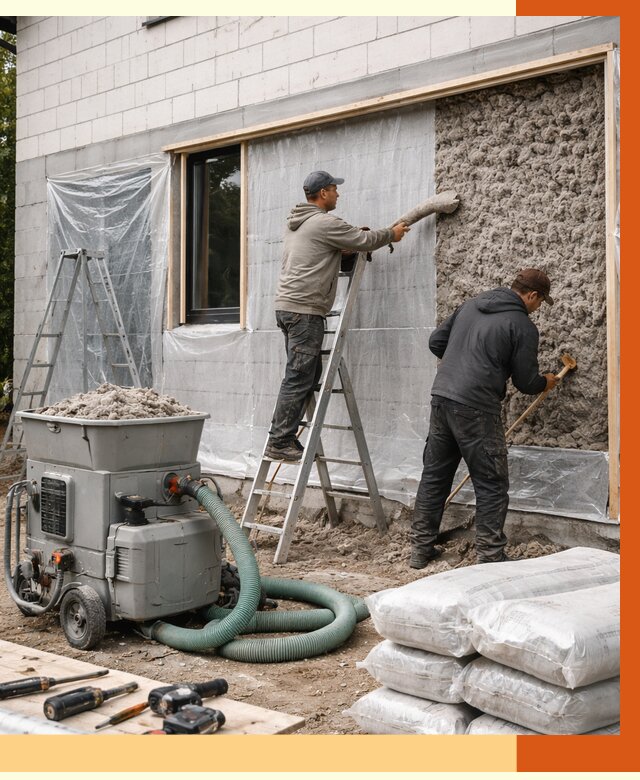 Утепление дома из газобетона эковатой в Дмитрове от 4824 руб./м2 | ТепломастерДмв