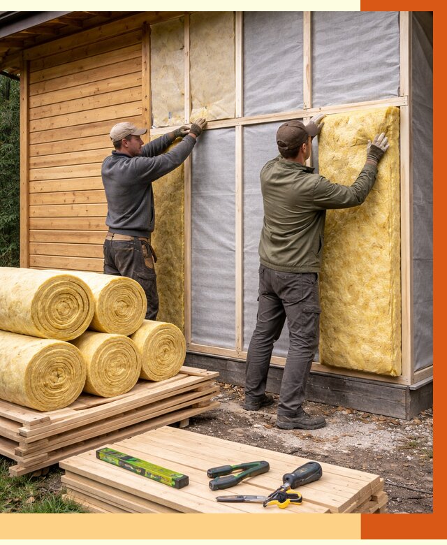 Утепление бани снаружи в Дмитрове от 91120 руб. под ключ | ТепломастерДмв