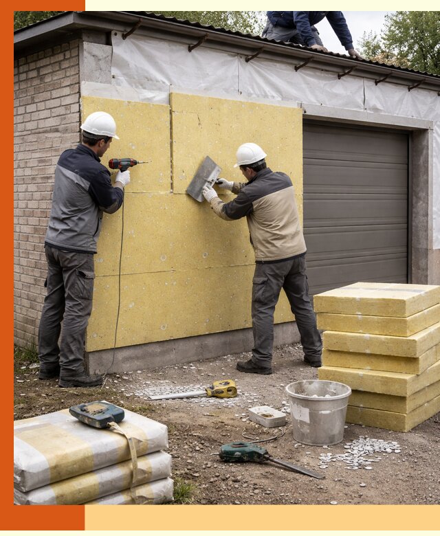 Утепление гаража снаружи в Дмитрове качественно и надёжно