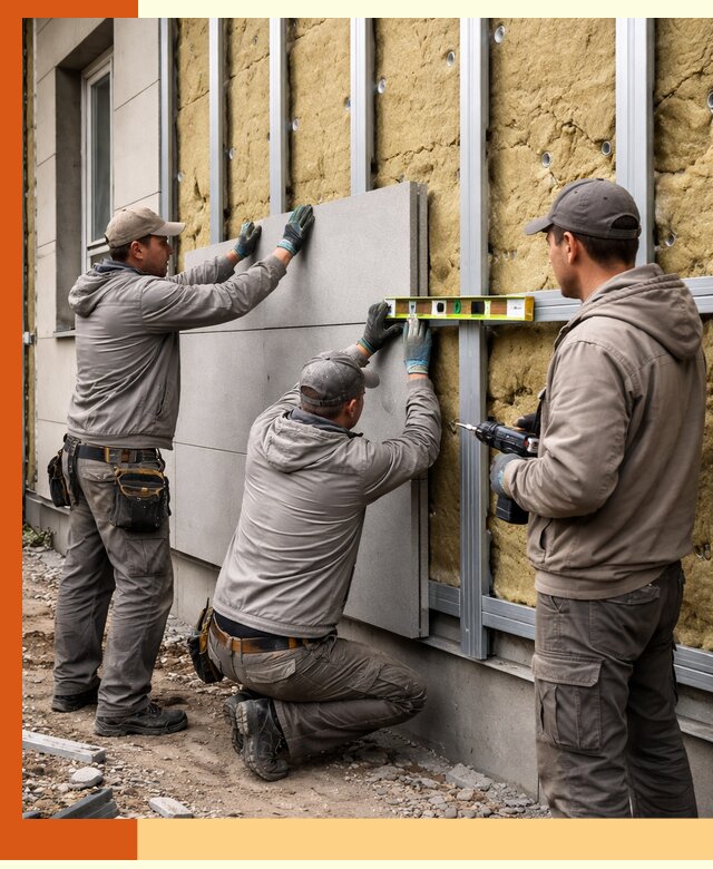 Утепление вентилируемого фасада под ключ в Дмитрове