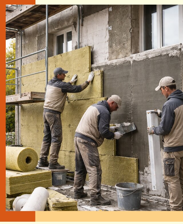 Утепление фасада зданий и домов в Дмитрове