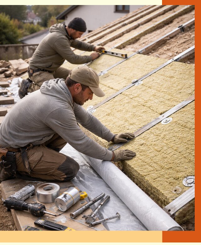 Утепление крыши снаружи в Дмитрове под ключ от 1286 руб./м2 | ТепломастерДмв