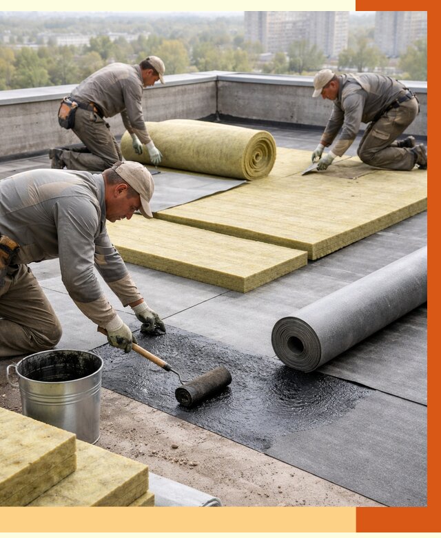 Утепление плоской крыши в Дмитрове от 7718 руб./м2 под ключ | ТепломастерДмв