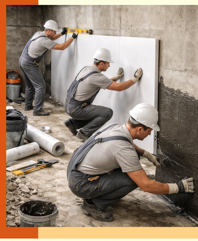 Утепление фундамента изнутри профессионально в Дмитрове