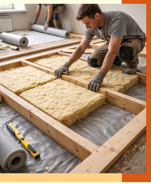 Утепление деревянного пола в Дмитрове от 1608 руб./м2 под ключ | ТепломастерДмв