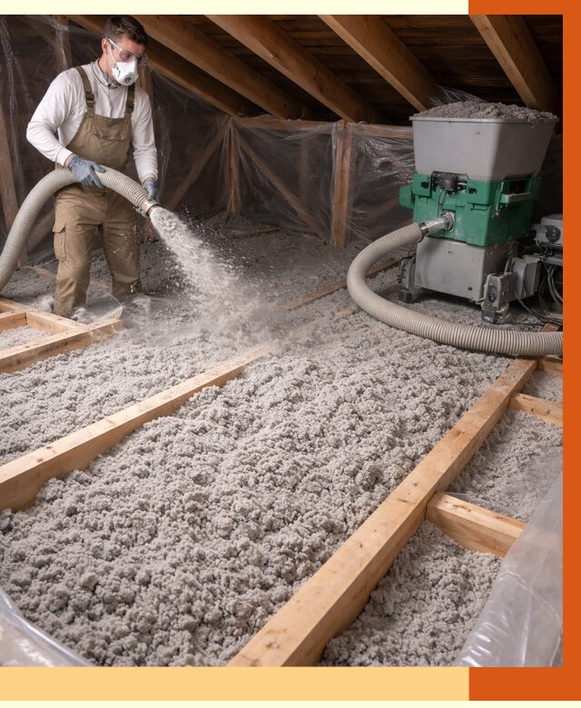 Утепление чердака эковатой в Дмитрове от 1554 руб/м2 — заказать у ТепломастерДмв