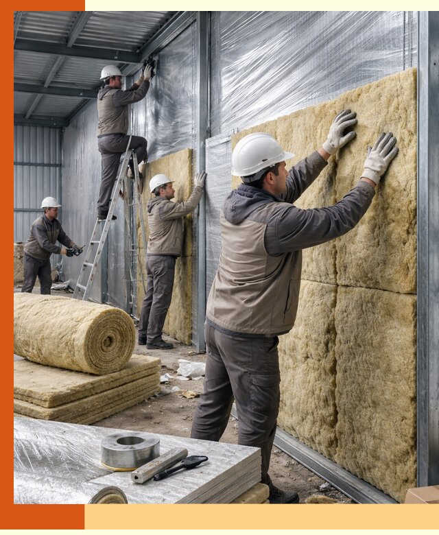 Утепление металлического склада в Дмитрове: теплоизоляция и герметизация