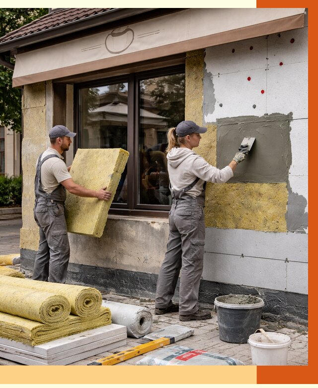 Утепление кафе в Дмитрове от 4502 руб/м2 — комплексно под ключ | ТепломастерДмв