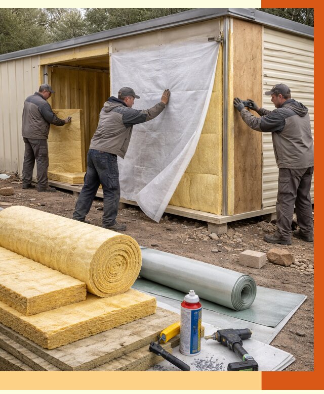Утепление строительной бытовки в Дмитрове от 13400 руб. под ключ | ТепломастерДмв