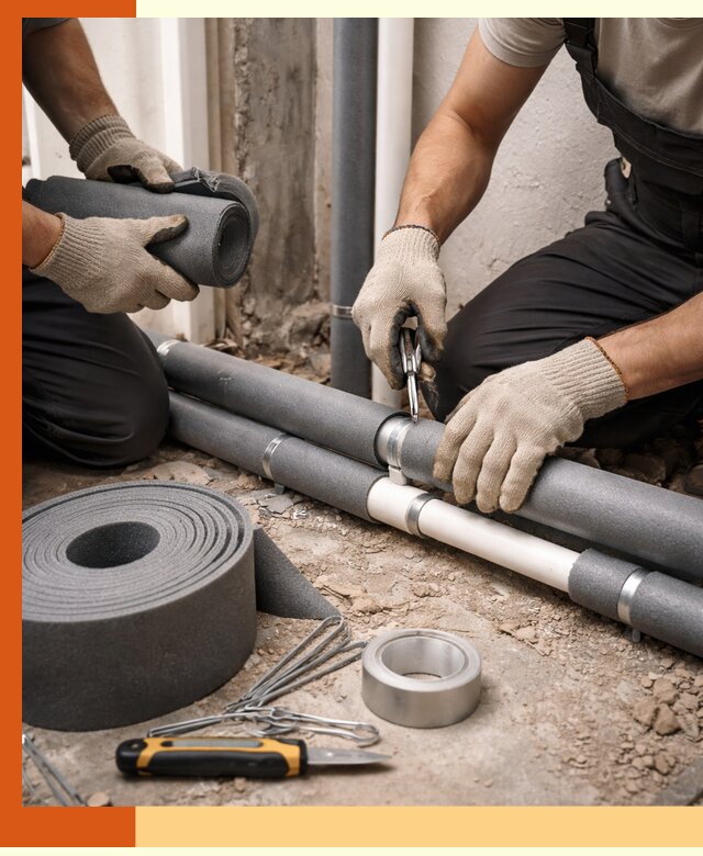 Утепление труб водоснабжения в Дмитрове — монтаж и защита сети