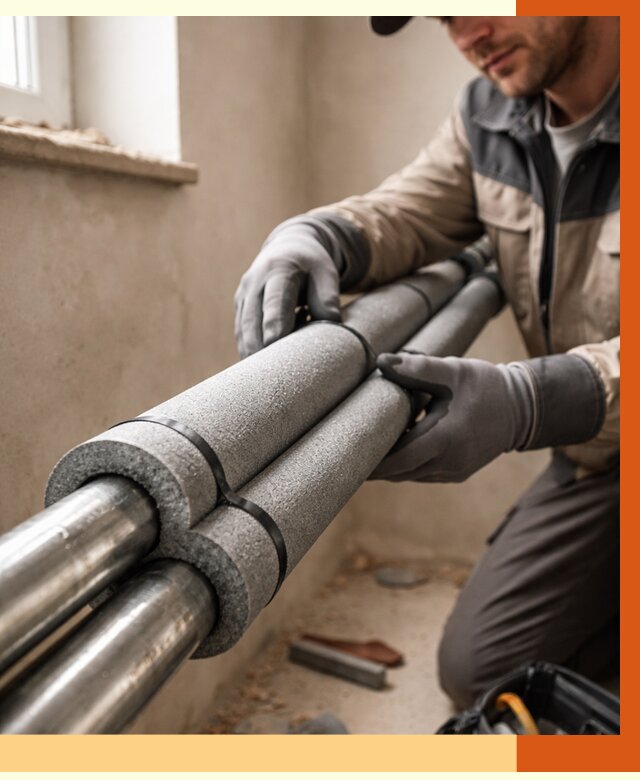 Утепление труб отопления в Дмитрове от 3055 руб. за м² — услуги под ключ | ТепломастерДмв