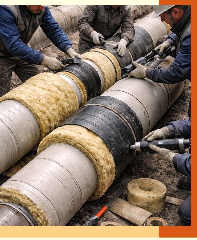 Утепление трубопровода в Дмитрове под ключ от 1983 руб. — надежно и выгодно | ТепломастерДмв