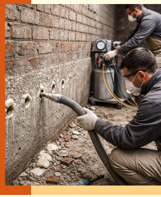 Заполнение колодцевой кладки ППУ в Дмитрове быстро и герметично
