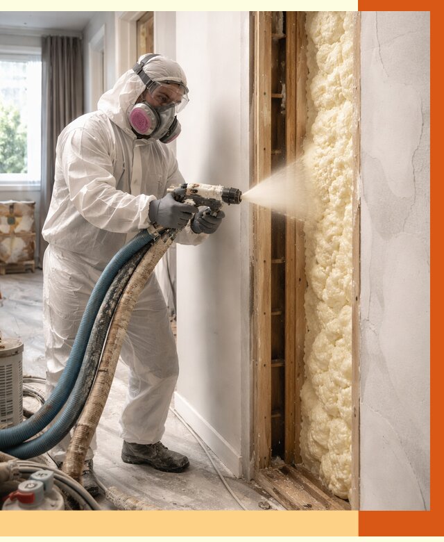 Межстеновое утепление ППУ в Дмитрове от 2948 руб/м2 — межстенное утепление под ключ | ТепломастерДмв