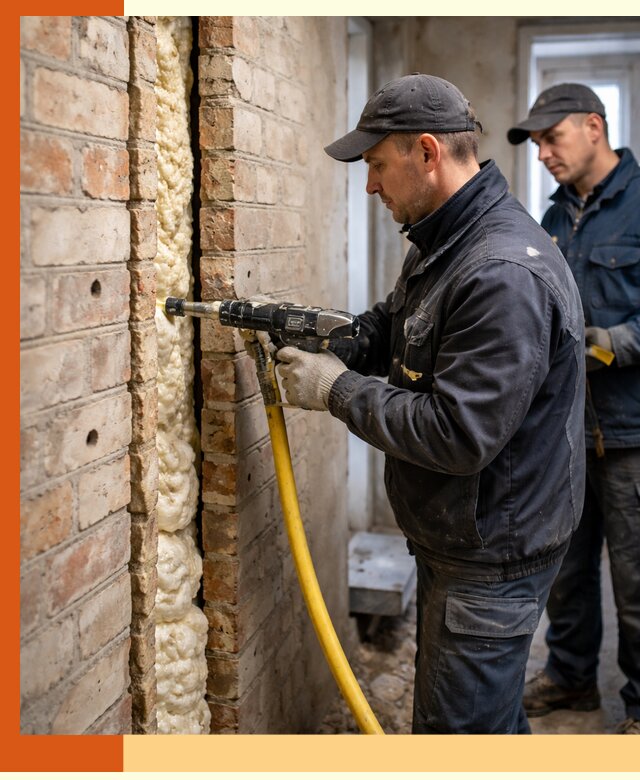 Межстеновое утепление пенополиуретаном в Дмитрове