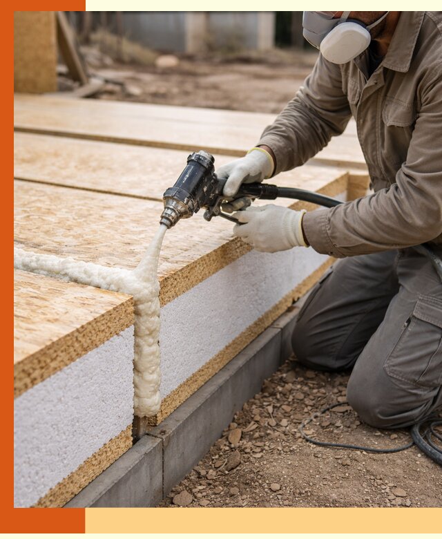 Утепление СИП-панелей пенополиуретаном (ППУ) в Дмитрове