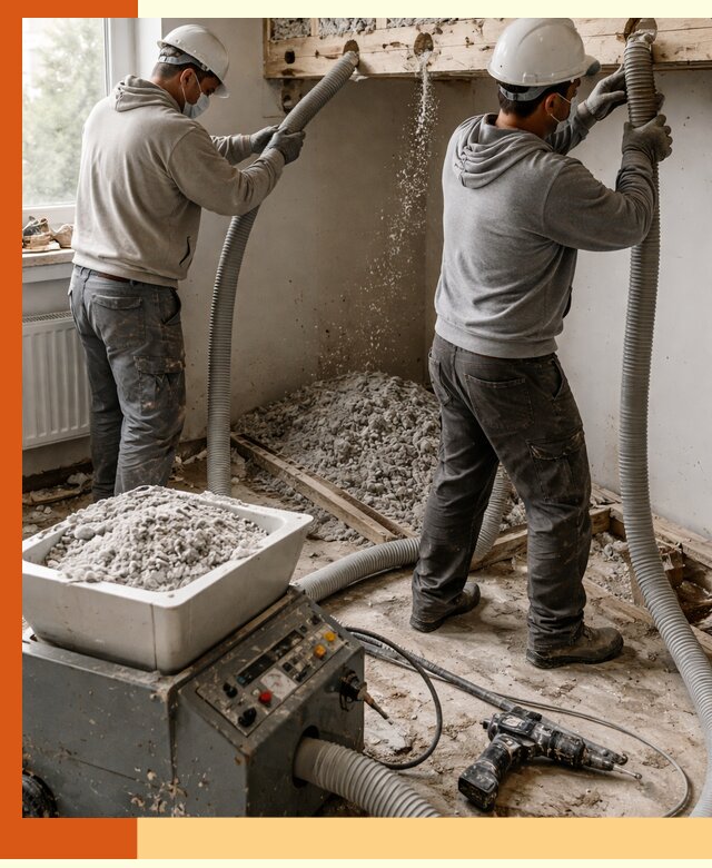 Заполнение пустот перекрытий пеной и наполнителями в Дмитрове