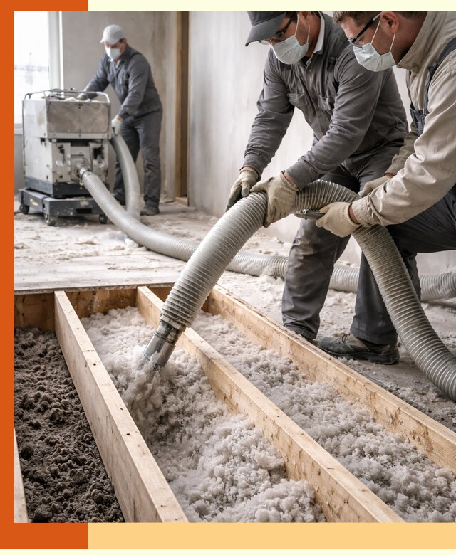 Заполнение полостей межэтажного перекрытия в Дмитрове эффективно и герметично