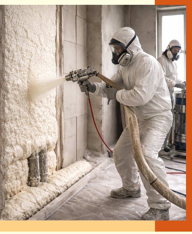 Напыление пенополиуретана в Дмитрове от 8040 руб./м2 — услуги и монтаж ППУ | ТепломастерДмв