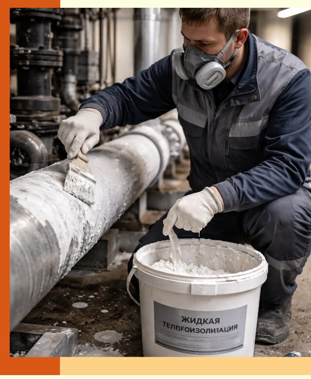 Утепление оборудования жидкой теплоизоляцией в Дмитрове