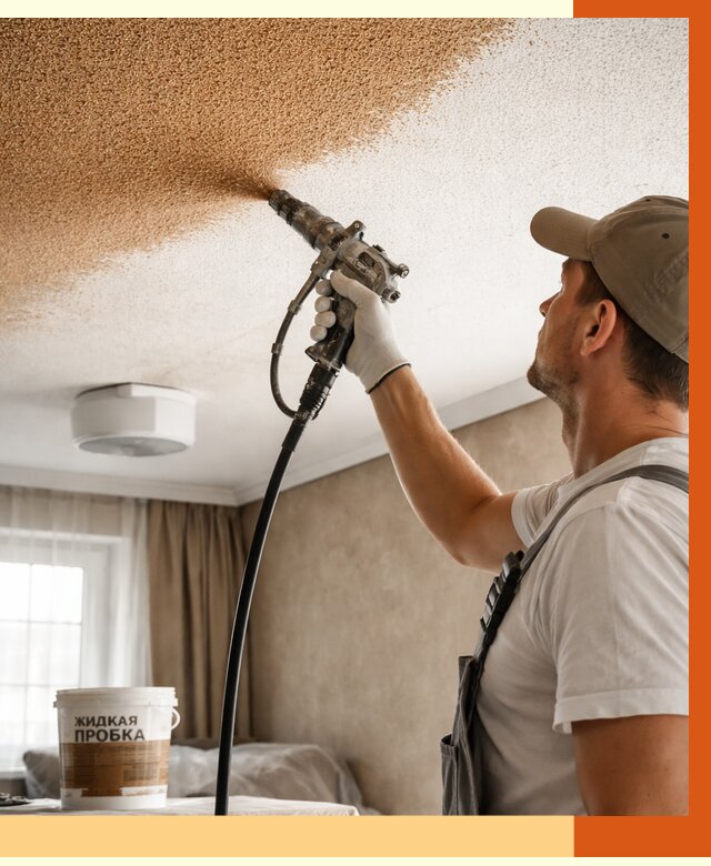 Утепление потолка жидкой пробкой в Дмитрове от 3752 руб. | ТепломастерДмв