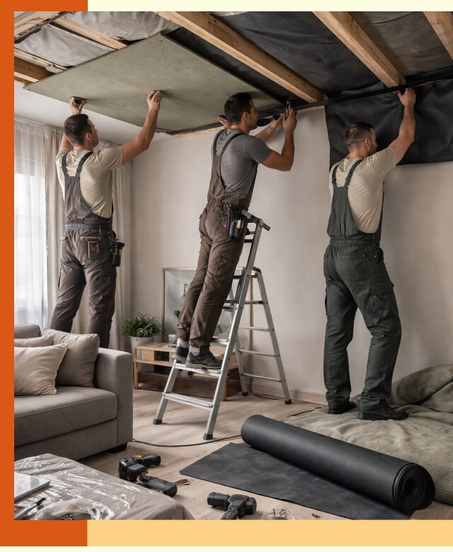 Шумоизоляция потолка в Дмитрове — профессиональное устранение шумов