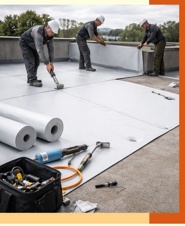 Гидроизоляция мембранной кровли в Дмитрове от 8040 руб./м² — профессионально | ТепломастерДмв