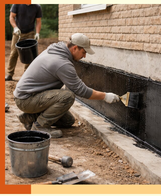 Гидроизоляция цоколя домов и зданий в Дмитрове эффективными методами