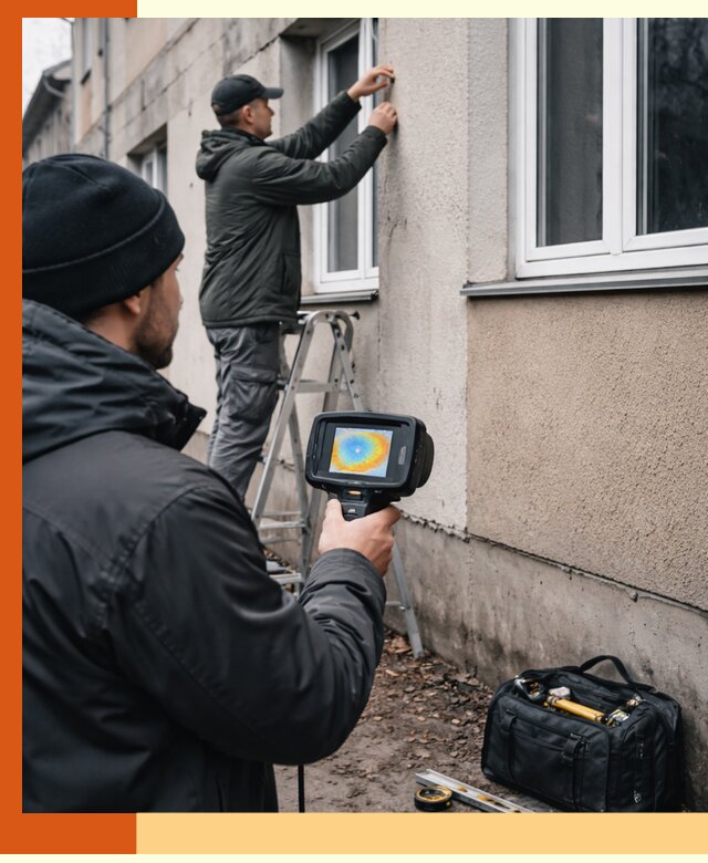 Тепловизионное обследование фасада в Дмитрове для выявления дефектов