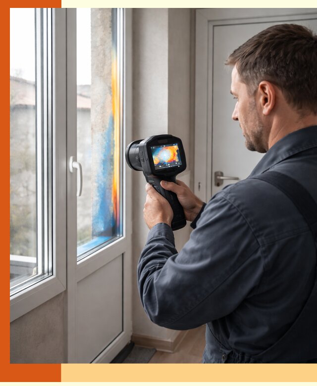 Тепловизионное обследование окон и дверей в Дмитрове