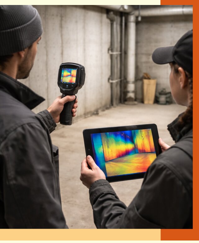 Тепловизионное обследование подвала в Дмитрове от 4824 руб. — проверка гидроизоляции | ТепломастерДмв